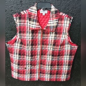 Southern Lady Plaid Quilted Vest Size XL
